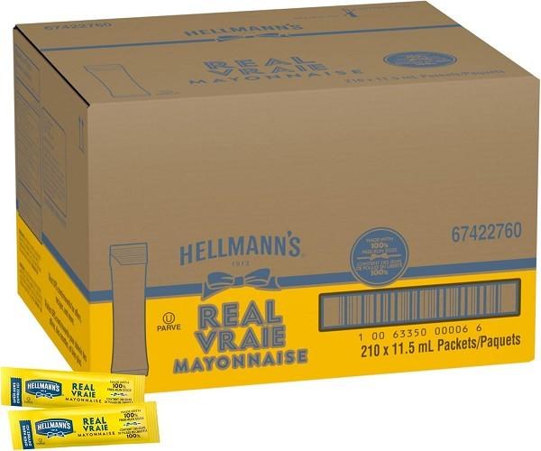 Hellmann's Mayonaise Portion Gluten Free - 210 x 11ml (00006) CASE