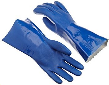 Bin #20 - McCordic Snorkel Ansell Fishing Blue PVC Coated Gloves - Size 10 - (12) Sold By Pair 04-644