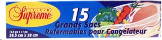 Club Supreme Freezer Bag Large Zipper - 15/PKG cav(24) (01005)