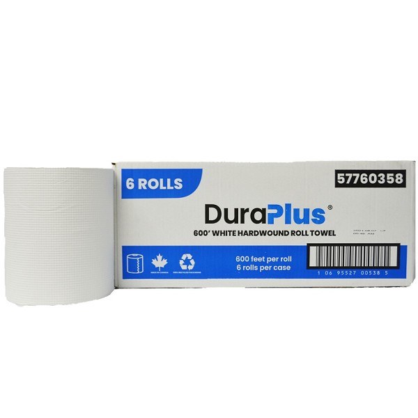 Dura Plus White Paper Towel - 600' - 6/CASE (57760358)