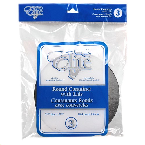 Container 7" Round+Lids Chef Elite  (Sold By 3/Pk) -  (90024)(24)