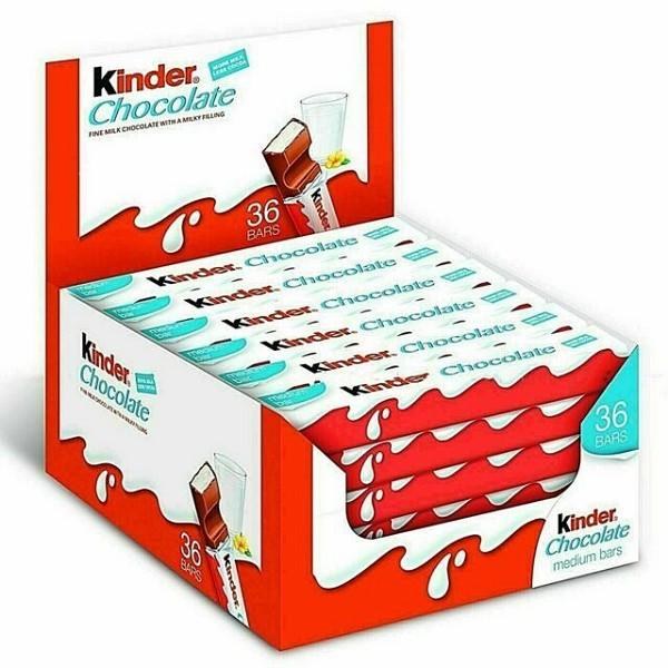 Kinder Chocolate Bar - 21 g 36/BOX T1 (4) (02701)