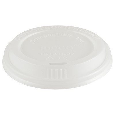 Eco Guardian Compostable Dome Lid - For Hot Cups - 50/PKG - SOLD BY PKG - (20) (00019) (EG-P-CPLA-K12-LID)