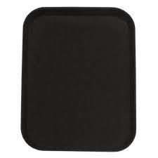 Serving Tray, 16", Black, Rectangular, Non-Slip - SOLD BY EACH - (12) (80113)