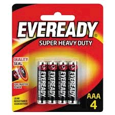 Eveready Super Heavy Duty Battery AAA 1212SW4 - 4/PACK (24) (5907/04001)