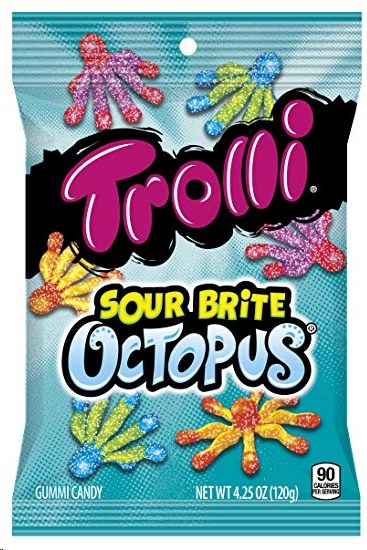 Trolli Sour Brite Octopus - 120g - (12) (01231) (04489)