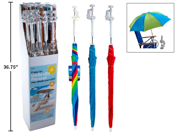 Clamp-On Umbrella (3 Colors/23.6x8)(Sold By Each)(51528)(24)