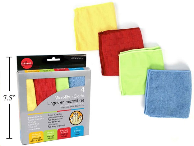 L. Gourmet Microfibre Cleaning Cloth - 4/PKG - (6)(70226)