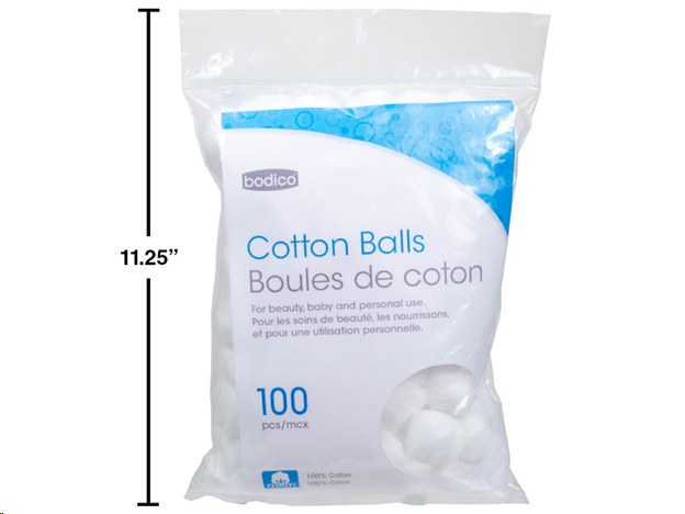 Cotton Balls 100pc Bodico (Sold By Pkg)(84252)(12)