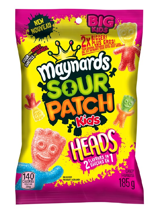 Maynards Sour Patch Kids Big Headz- PEG BAG - 154g (12) (01519) (01723)