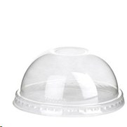 Eco Guardian Compostable Dome Lid w/ Hole, Clear - For Cold Cups - 50/PKG - SOLD BY PKG - (20) (00173)