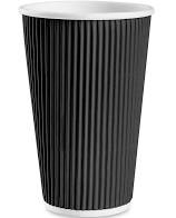 Black Ripple Paper Cups - 16oz - 500/case