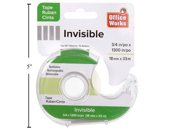 Invisible Tape With Dispenser 3/4x1300" (24) (30846)