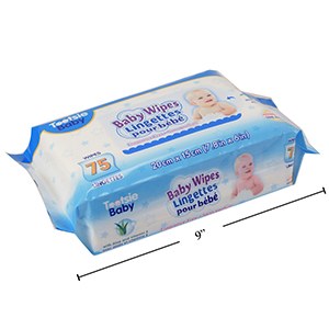 Tootsie Baby Wipes Unscented - 75/PKG - (24)(76773)