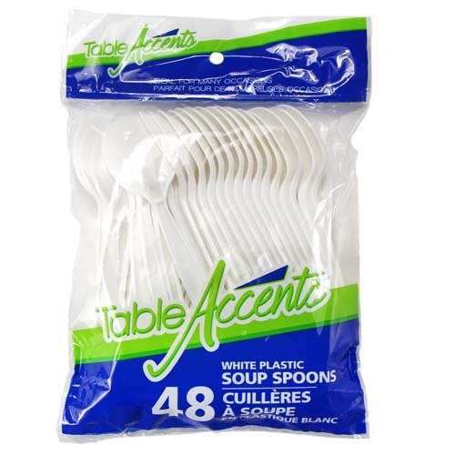 Cutlery Plastic Soup Spoon 48/pkg (36)(90815)