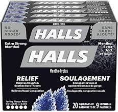 Halls Tablet Sugar Free Extra Strong Menthol Black - 20/BOX (24) (21274)