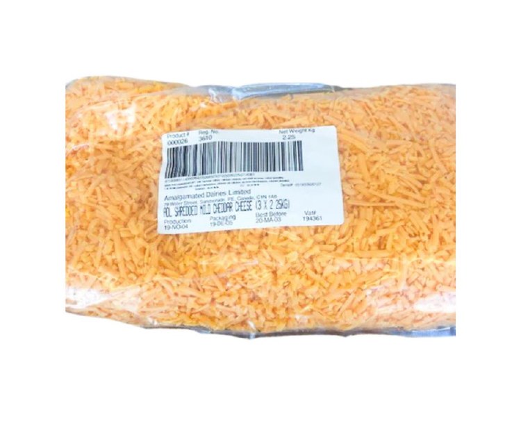 Cheese - Bulk *SHRED Mild CHEDDAR* ADL Mild CHEDDAR - 2.5kg (00266)(00264)(C0564)(2) - Sold By Bag