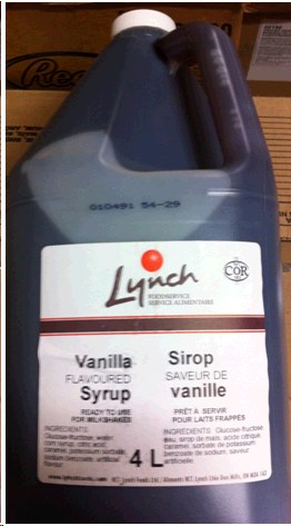 Lynch Flavored Milkshake Syrup Vanilla - 4L - (2)(54291)