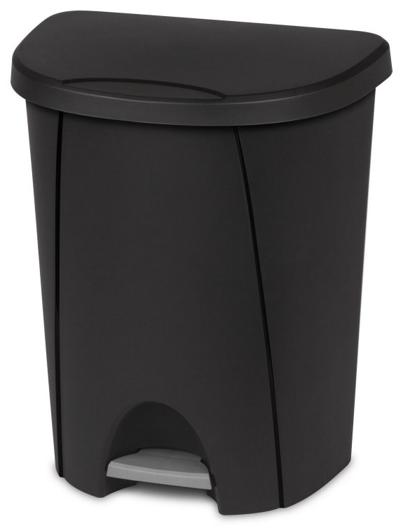 Waste Garbage Basket can 25 Litre STEP ON - Black (10949)