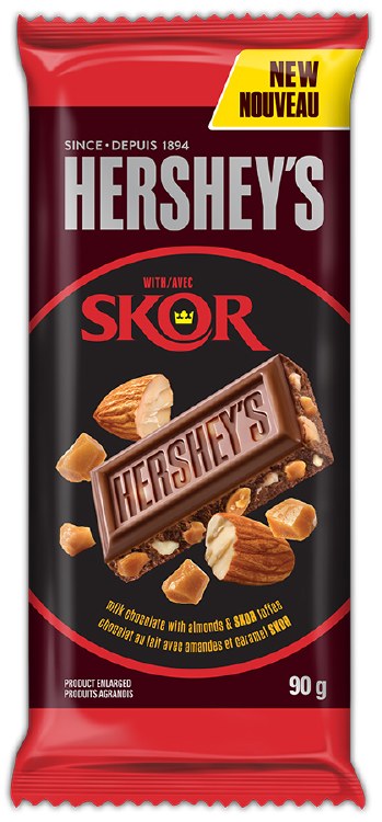 Hershey Almond With Skor Bits Family Tablet Bar - 90g 14/BOX (61090)