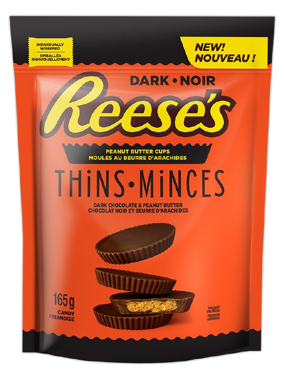 Reese Peanut Butter Cups Dark **  THINS ***- 165g Pouch - (12) (79355) Sold By Bag