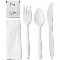 Table Accent 5pc Food Service Kit (Knife, Fork, Napkin, Salt & Pepper) - 500/CS - (90818)
