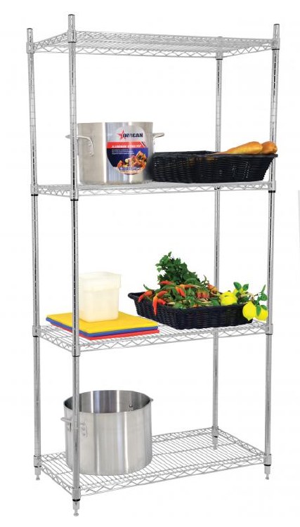 Complete Shelving Kit 24"x48"x72" Chrome 4 shelves - (45168)