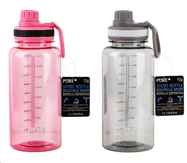 PURE 1 L Sport Bottle w/ Carrying Handle, 2 col., (80811)