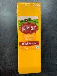 Dairy Isle Cheddar Cheese- MEDIUM ORANGE BAR - Approx 2.4kg each - Sold By BAR.(2)(02029)