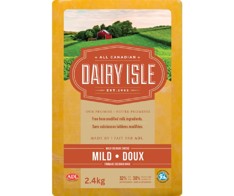 Dairy Isle Cheddar Cheese- MILD ORANGE BAR - 2.4kg each - Sold By Bar (2) (2028)