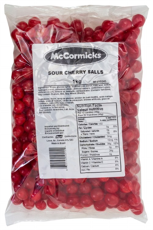 McCormic Sour Cherry Balls Bulk - 1kg - (10)(10250) (FD10245)