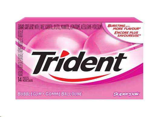 Trident Superpak Bubblegum - 14/BOX (12) (05176)