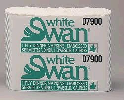 Napkin - Dinner White Swan 1 ply 250's (7900) - 250/Pkg (12) (N)