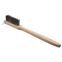 Wire Brush s/s w/ long wood handle & scraper - EACH (6) (06575) (04267)