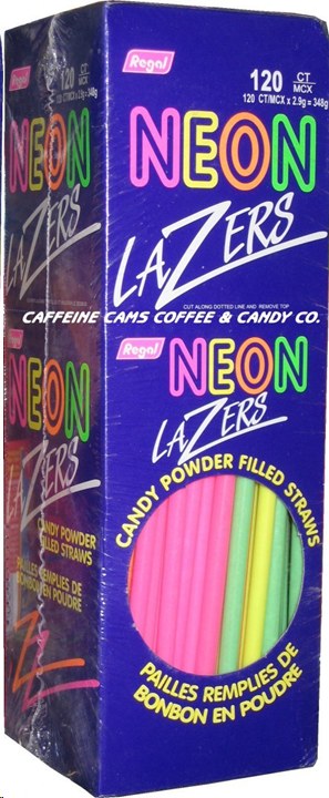 Neon Lazer Strawz - 120/Box - SRP .05 cents/straw  (N)
