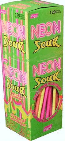 Neon Sour Strawz - 120/Box - SRP .05 cents per straw