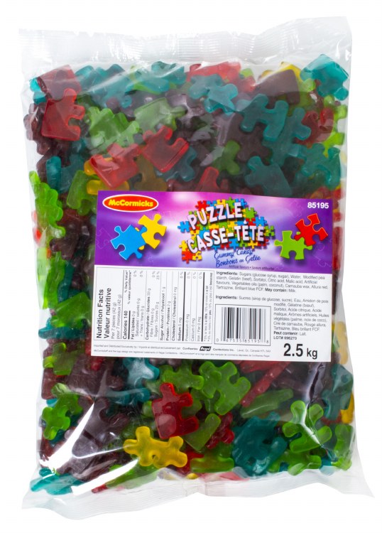 McCormicks Puzzle Gummy BULK - 2.5kg bag (4)(85195) - NEW