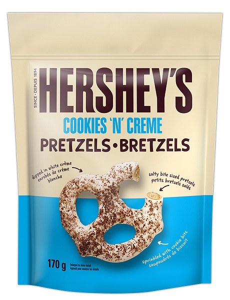 Hershey Cookies N Creme Dipped Pretzels Pouch - 170g (12) (53161)