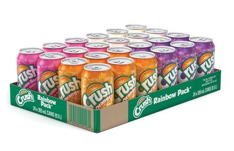 CAN- Crush Combo Pack- 24 x 355ml (00118)(PEPSI) (Cream Soda, Orange, Grape, Mug Root Beer)- Sold by Case