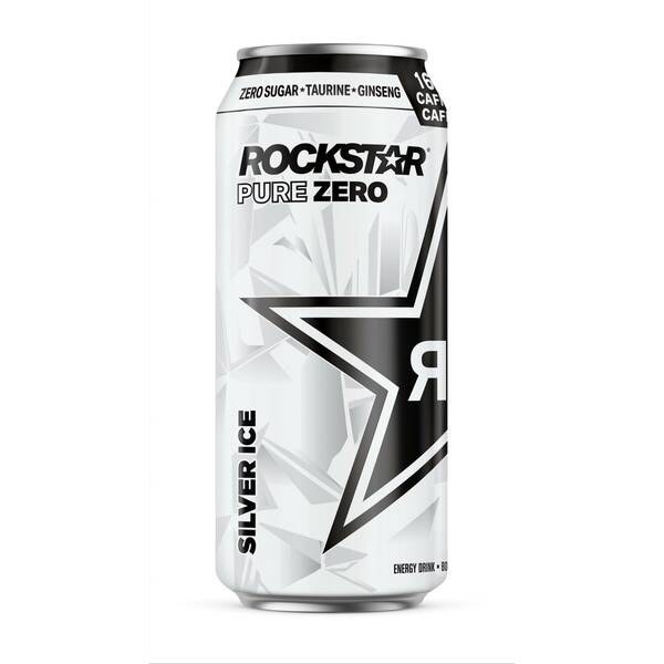 CAN- Rockstar Pure Zero- Silver Ice (Grapefruit Flavour)- 12 x 473ml (00109)(PEPSI)- Sold by Case