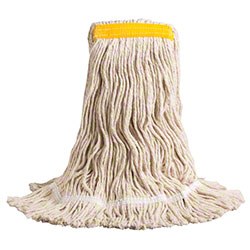 Mop Head - 16 oz Rayon White Narrow Band Fan Tail (not looped) (04216)