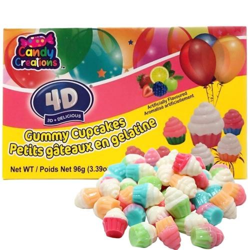 Candy Creations- Theater Box- 4D Gummy Cupcakes - 96g (24) (91889)