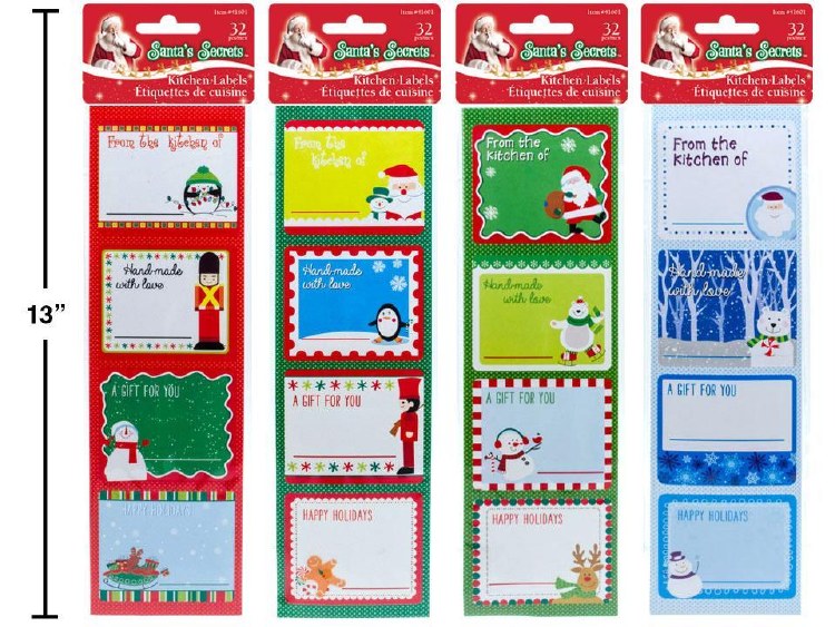 Santa's Secrets 32ct. Kitchen Labels (41601)