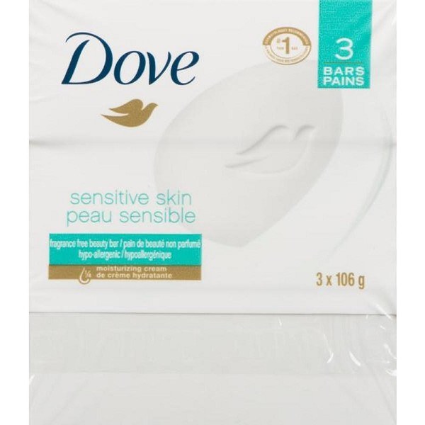 Dove SENSITIVE SKIN Bar Soap- 3/pkg (18) (01616)- SOLD BY 3/PKG