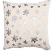 Silver Snowflake Foil Printed Cushion (01960)