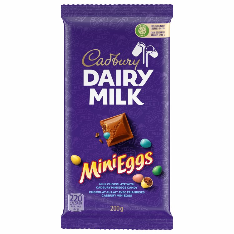 Cadbury Dairy Milk Mini Eggs Family/Tablet Bar - 200g 12/BOX (01694)