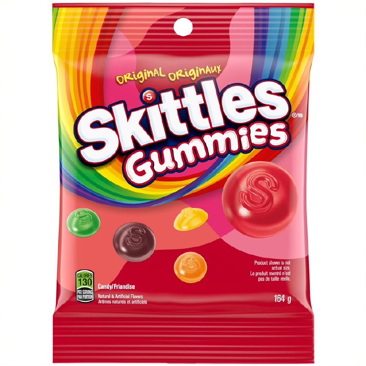 Skittles Original Gummies Peg - 164g (12) (46085) (46084)