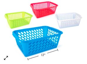 Luciano Plastic Storage Basket 11.5"x7.5"x4.5" 4 col. - Sold by each (36)(83462)