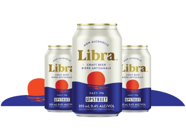 Upstreet LIBRA *NON ALCOHOLIC* HAZY IPA Craft Beer - 4 x 355ml (50602) - SOLD BY 4/PKG