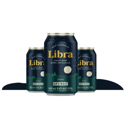 Upstreet LIBRA *NON ALCOHOLIC* STOUT Craft Beer - 4 x 355ml (50604) - SOLD BY 4/PKG